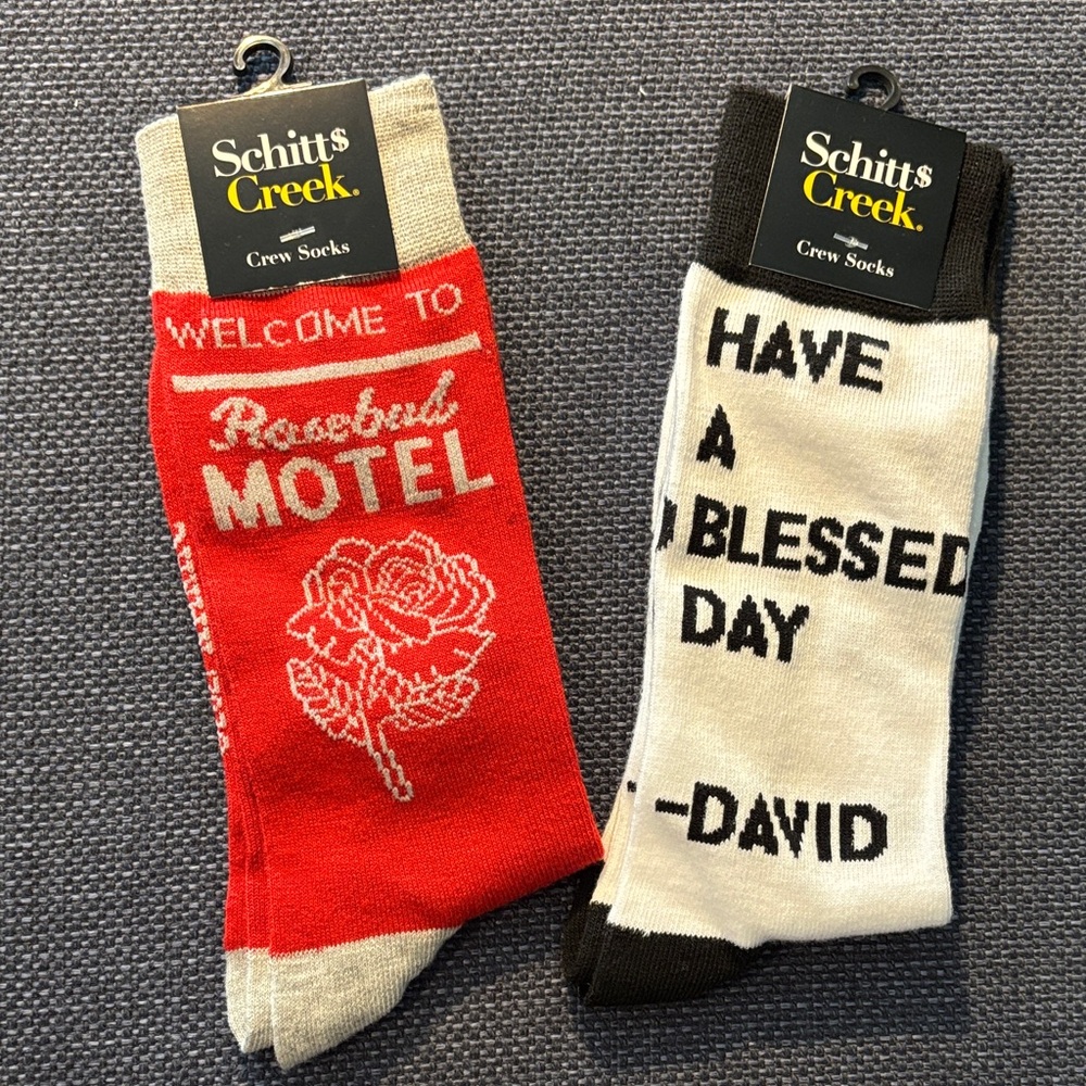 Schitt's Creek Crew Socks - Red and White